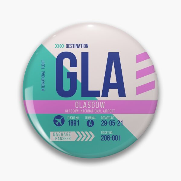 Item preview, Glasgow (GLA) Airport Code Baggage Tag designed and sold by SLAG-Creative.