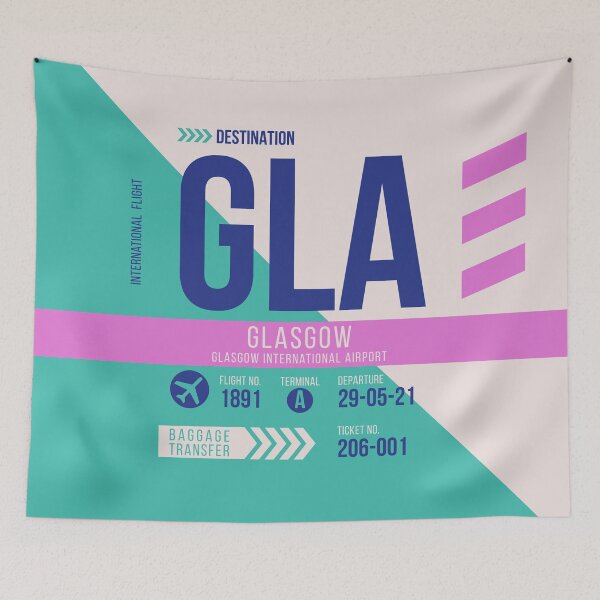 Item preview, Glasgow (GLA) Airport Code Baggage Tag designed and sold by SLAG-Creative.
