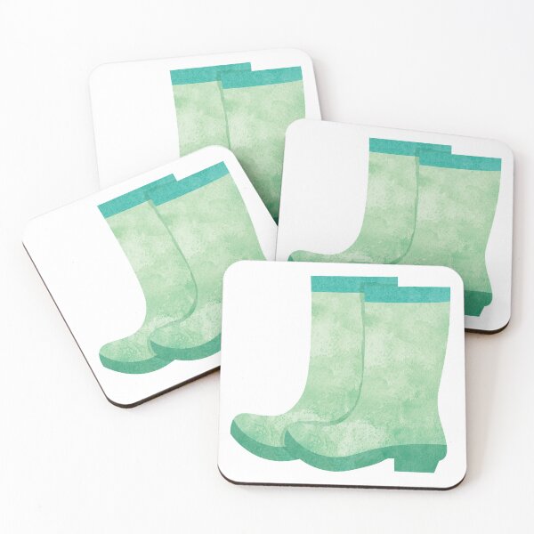 Item preview, Watercolor Spring Rain Boots Green Color designed and sold by MisPuHoney.