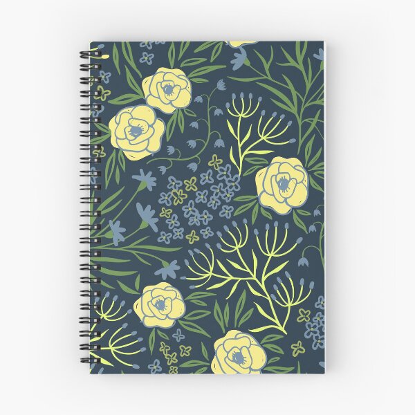 Item preview, Preppy Yellow Rose Azul claro Delphinium Night Navy Floral oscuro designed and sold by IamTrending.