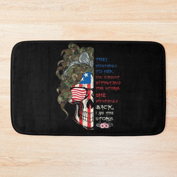 Item preview, They Whispered To Her You Cannot Withstand The Storm She Whispered Back I Am The Storm Crazy Skull Lady USA Flag designed and sold by BaseStore.