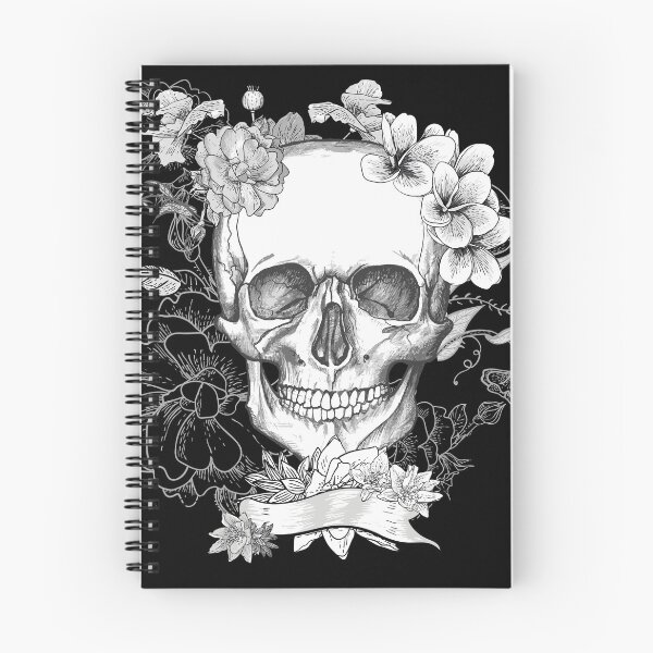 Item preview, Black Skull With Flower designed and sold by M-Carylon.