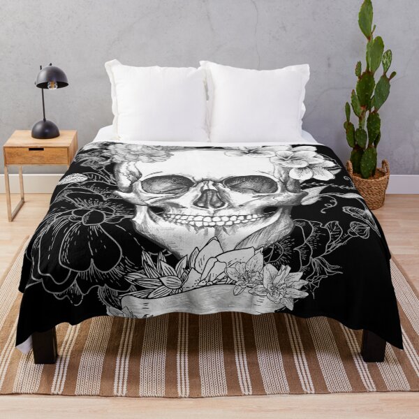 Item preview, Black Skull With Flower designed and sold by M-Carylon.