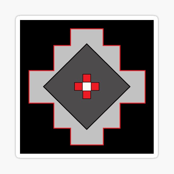 Nez Perce Tribe Pattern Gray Sticker