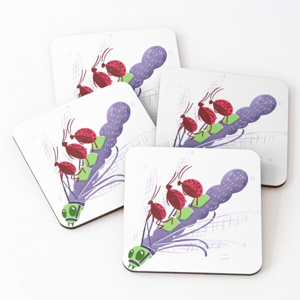 Item preview, Ladybugs riding a dragonfly designed and sold by jasmineberry.