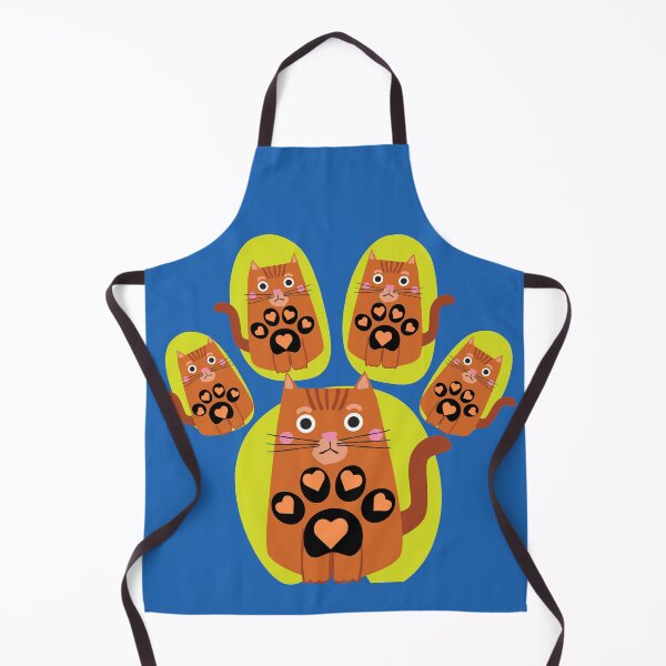 Item preview, Purrdy Orange Tabby Kitty Cats Blue Background designed and sold by BrokenUnicorn.