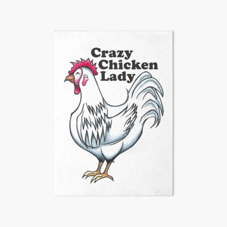 Beware Crazy Chicken Lady Rectangular Wooden Chopping Board - Funny Animal