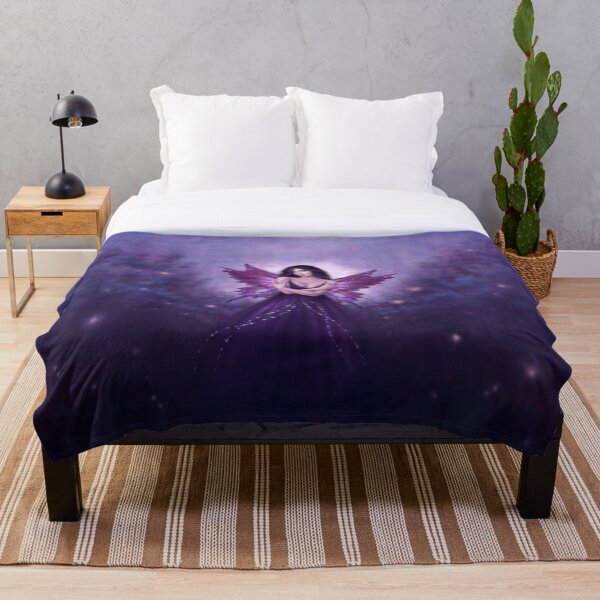 Mirabella Purple Butterfly Fairy Throw Blanket