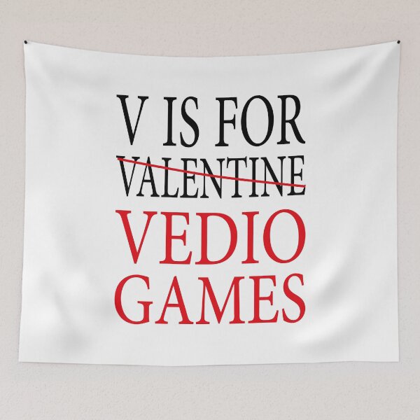 Item preview, v is for video games funny valentines day gamer boy men,gaming lover designed and sold by VAN-DESIGN.