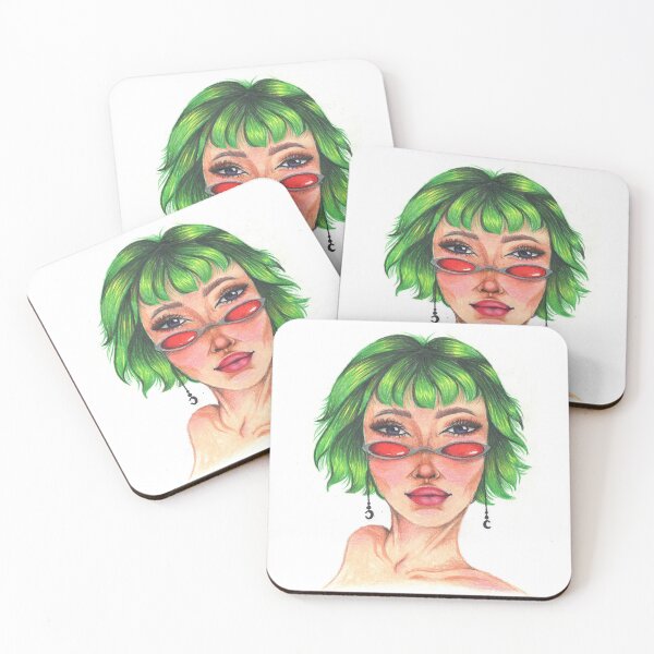 Item preview, green hair & red glasses  designed and sold by Sky  Roberts.