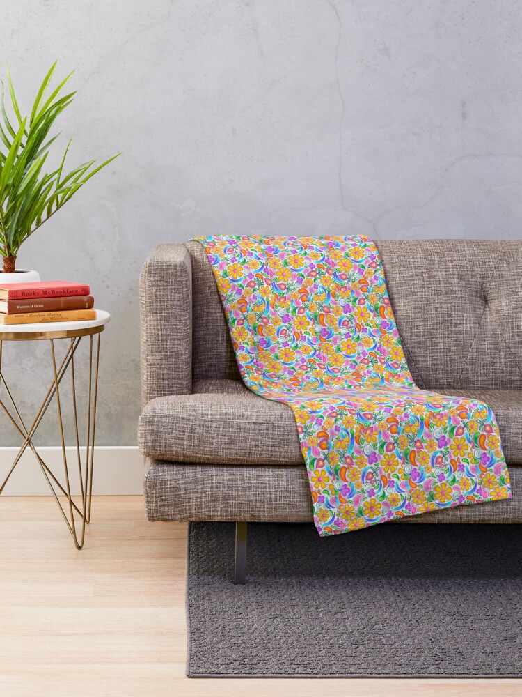 Thumbnail 2 of 6, Throw Blanket, Flowers Di designed and sold by Rwadkar.
