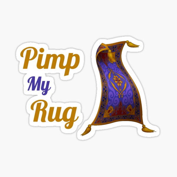 Pimp my rug. Aladdin magic carpet black Sticker for Sale by daguilon