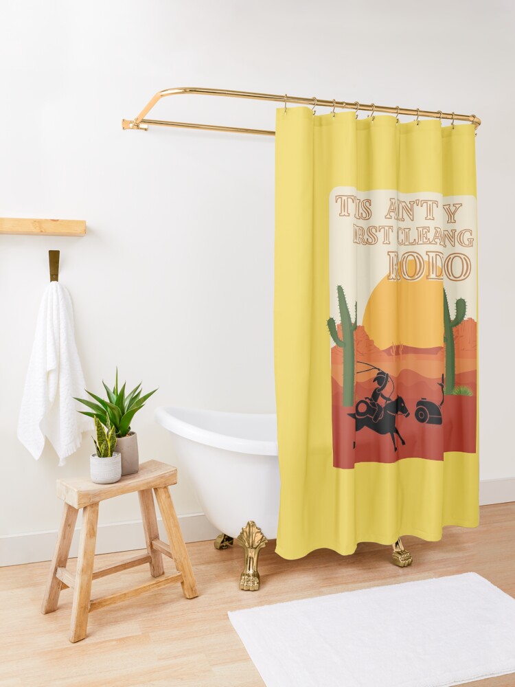 Alternate view of My First Cleaning Rodeo Housekeeping Humor Shower Curtain