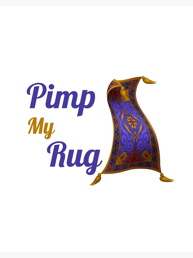 Pimp my rug. Aladdin magic carpet black Sticker for Sale by daguilon