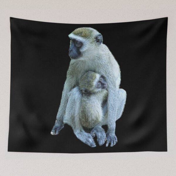 Item preview, Vervet monkey mom with baby monkey in Kenya / Africa designed and sold by TShirtsundMehr.