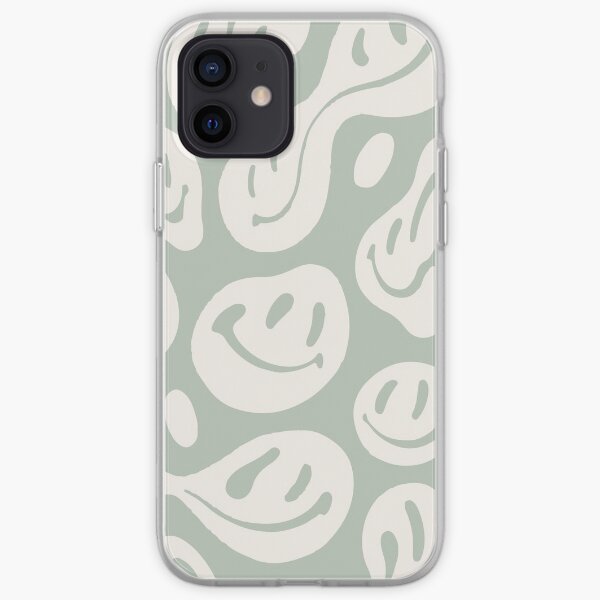 líquido verde salvia sonriente Funda blanda para iPhone