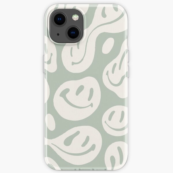 liquid smiley sage green iPhone Soft Case