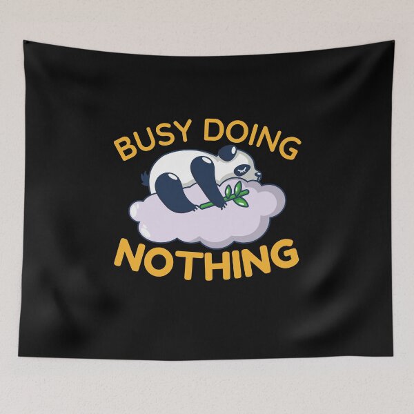 Item preview, Busy doing nothing, adorable little panda sleeping on a lavender cloud - cute designed and sold by Atleta-Cali.