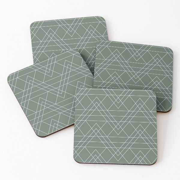 Item preview, Geometric olive green pattern designed and sold by RRdesigned.