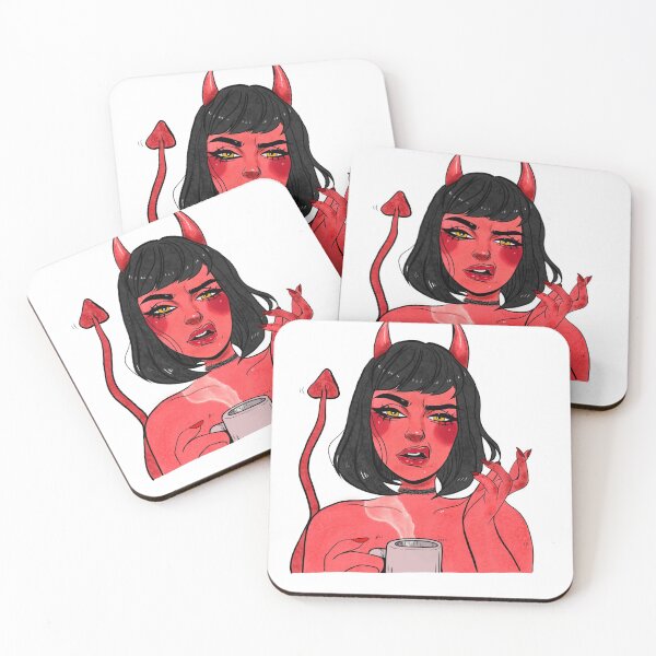 Item preview, Devil and coffee designed and sold by KJGaleria.
