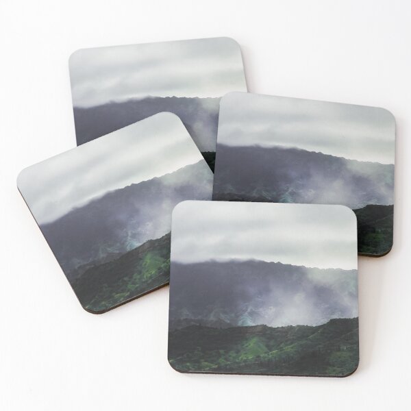 Item preview, green tropical mountains with foggy sky at Kauai, Hawaii, USA designed and sold by Mrvell.