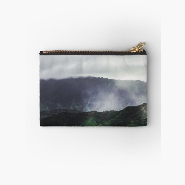 Item preview, green tropical mountains with foggy sky at Kauai, Hawaii, USA designed and sold by Mrvell.