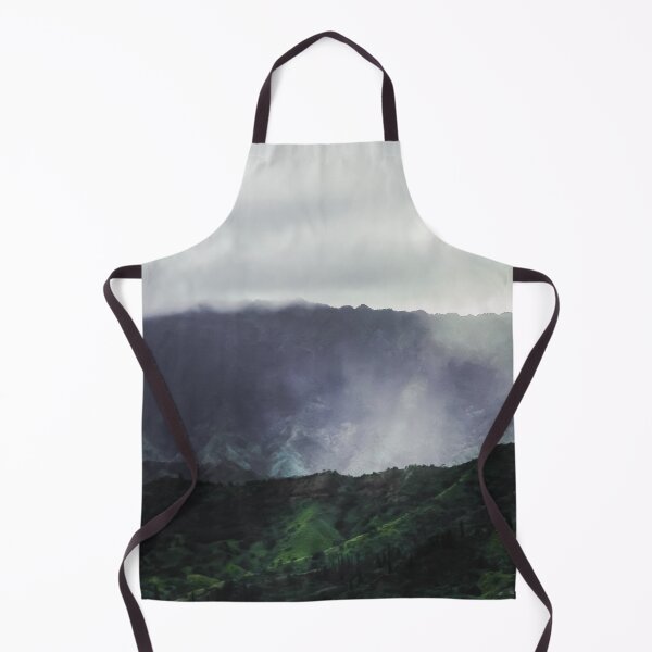 Item preview, green tropical mountains with foggy sky at Kauai, Hawaii, USA designed and sold by Mrvell.