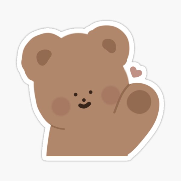 waving bear sticker by ippeoyo redbubble