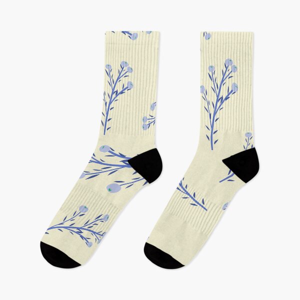 Item preview, Thin blue pastel wildflower stem pattern designed and sold by RRdesigned.