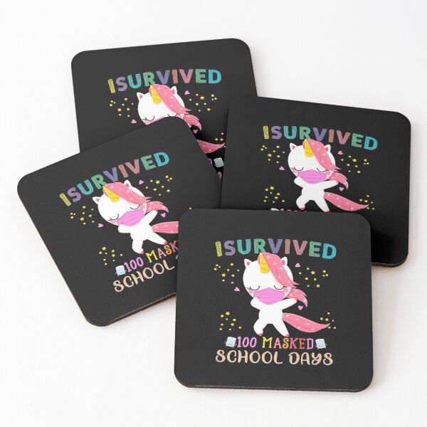 Item preview, I Survived 100 Masked School Days Dabbing Unicorn Mask Girls designed and sold by parrishherrera.