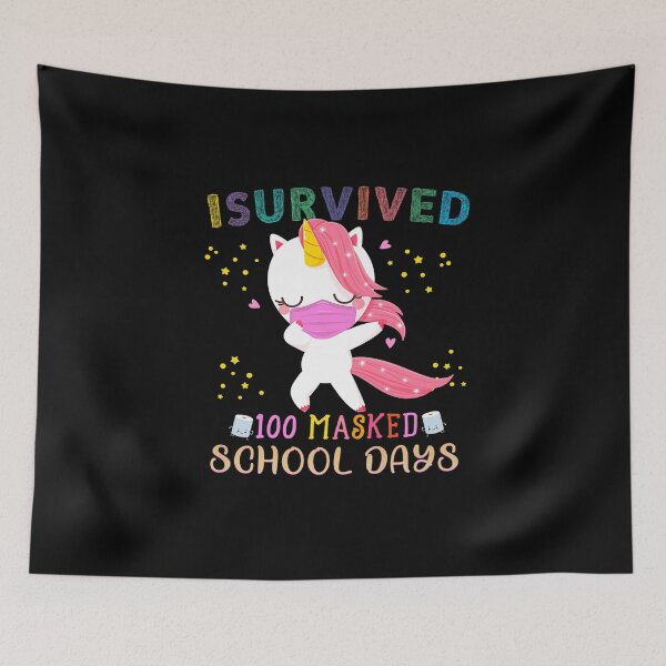 Item preview, I Survived 100 Masked School Days Dabbing Unicorn Mask Girls designed and sold by parrishherrera.
