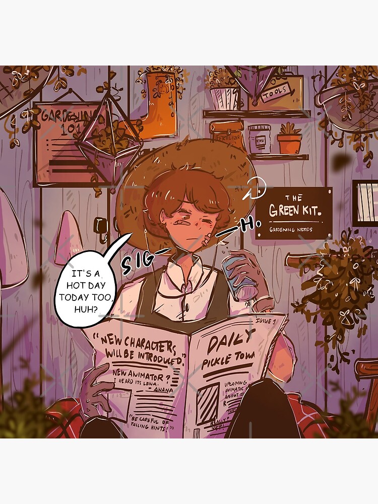 "Hot Day Milo Pin Button [Little Pickle Town]" Poster for Sale by