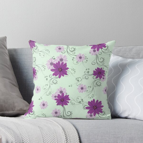 Item preview, Spring purple Calendula and vine pattern designed and sold by love4design.