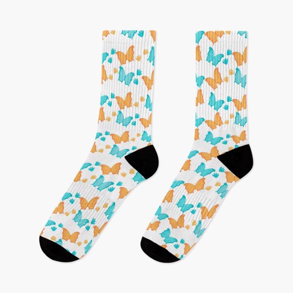 Item preview, Bright orange and blue butterflies designed and sold by ihanatiimi.