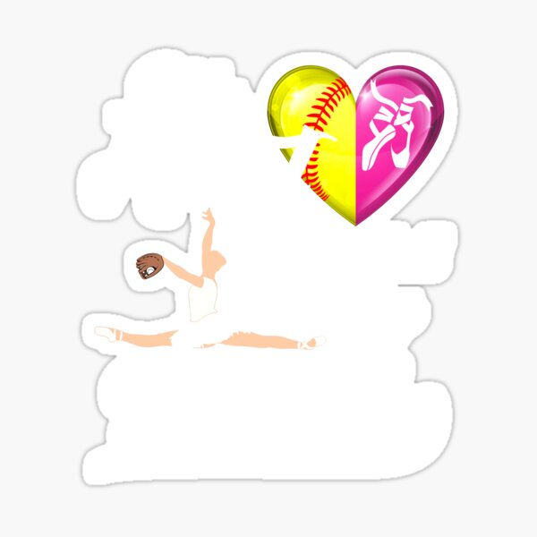 Ballet and Softball TShirt Sticker