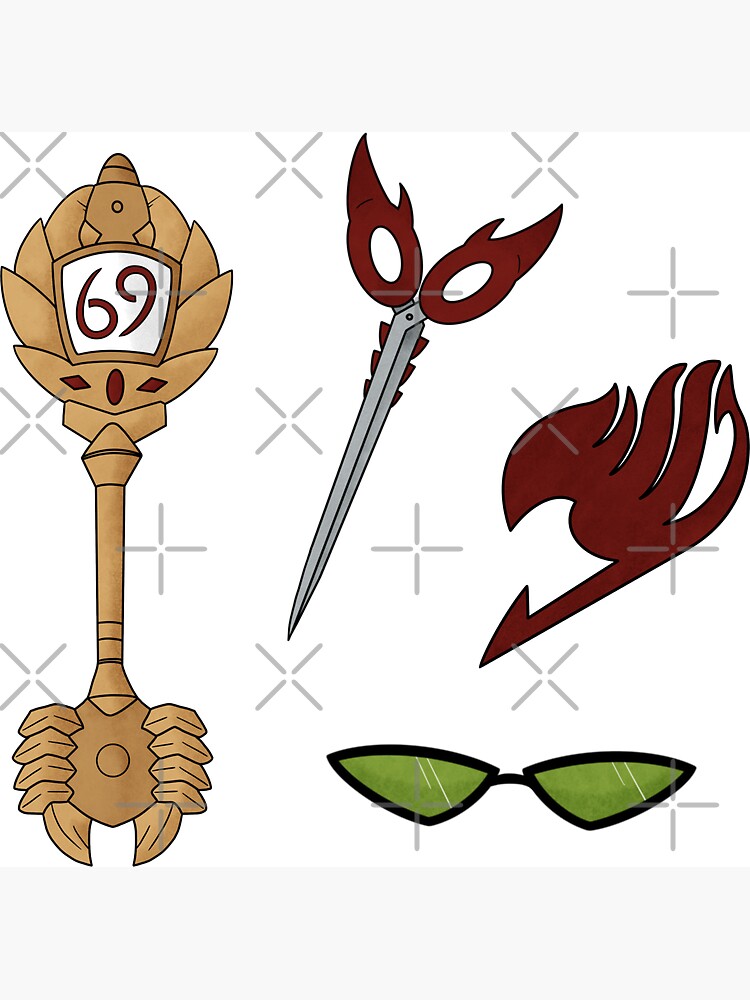 Fairy Tail Cancer Celestial Gate Key Scissors And Glasses Sticker Set Magnet By Auntblt Redbubble