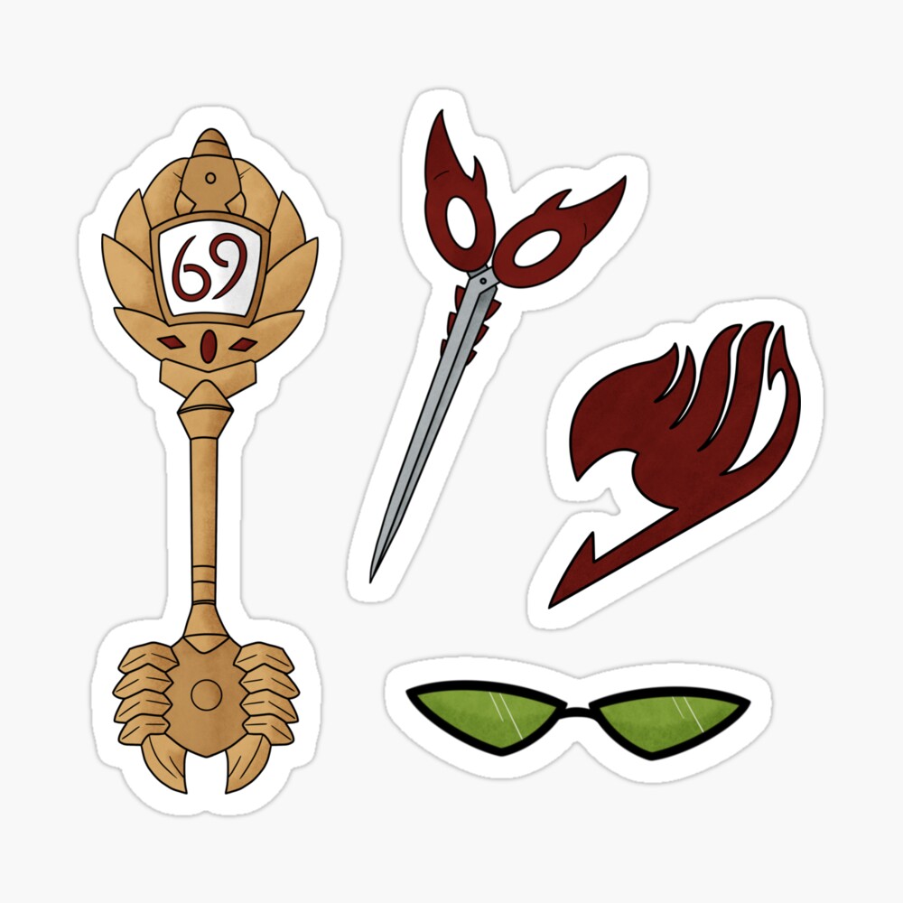 Fairy Tail Cancer Celestial Gate Key Scissors And Glasses Sticker Set Magnet By Auntblt Redbubble