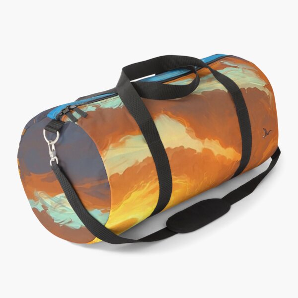 Item preview, Clouded sunset painting design - find me at the beach, sunrise, sun sunset, gold - poster, prints designed and sold by Alessandro Portavoce.