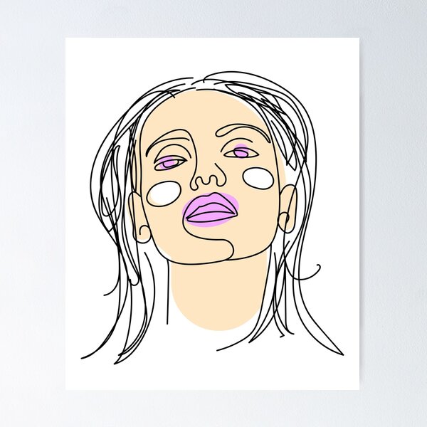 Vista previa del artículo con la obra «Ilustración de dibujo de línea única retrato abstracto minimalista», diseñado y vendido por gugenia.