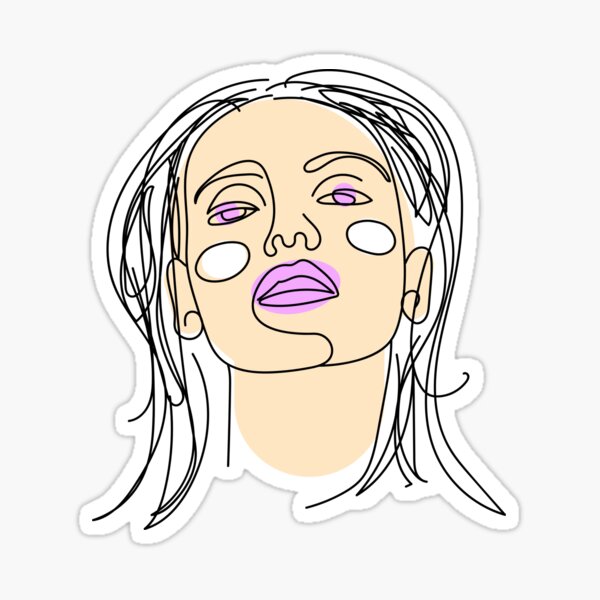 Vista previa del artículo con la obra «Ilustración de dibujo de línea única retrato abstracto minimalista», diseñado y vendido por gugenia.