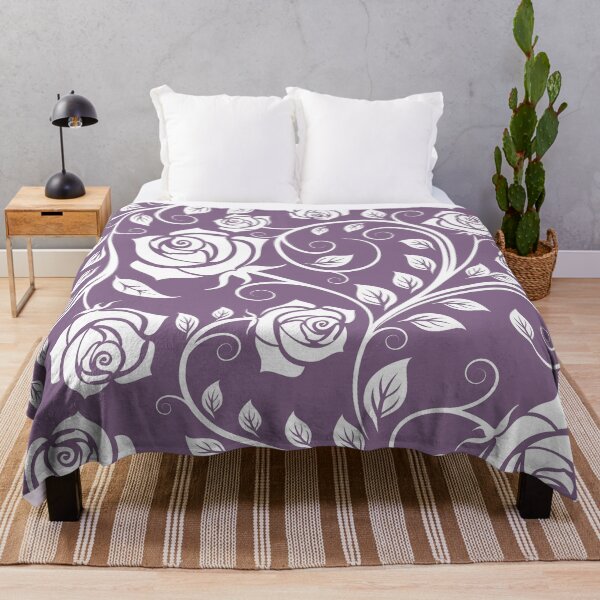 Item preview, Purple and white paisley vine flower pattern designed and sold by RRdesigned.