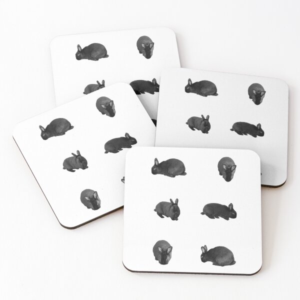Item preview, Black Bunny Pattern (black and white edit) designed and sold by Grace Feucht.