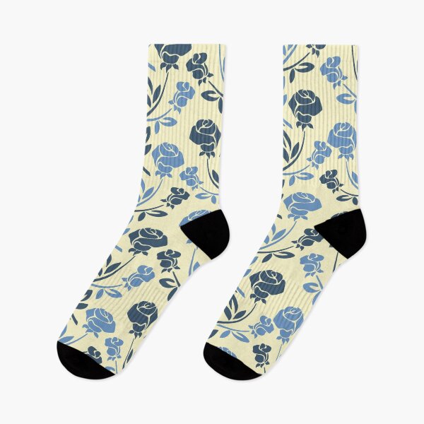 Item preview, Pastel blue and creme rose floral pattern designed and sold by RRdesigned.