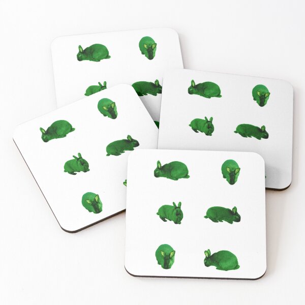 Item preview, Black Bunny Pattern (green edit) designed and sold by Grace Feucht.