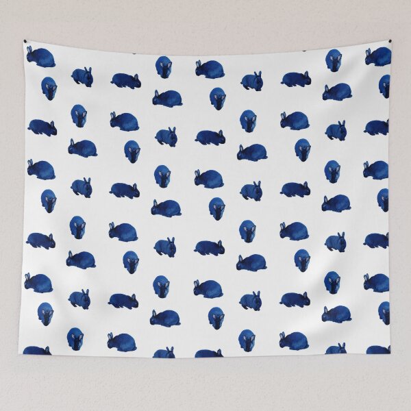 Item preview, Black Bunny Pattern (blue edit) designed and sold by Grace Feucht.
