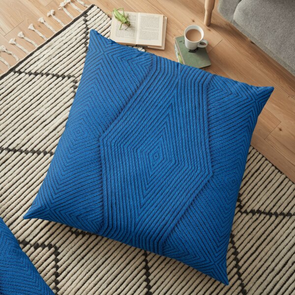 Knitting Blue Floor Pillow