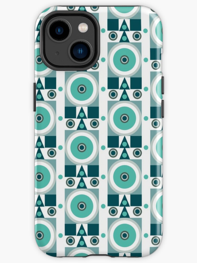Thumbnail 1 of 4, iPhone Case, Circle Pattern In green and dark green Colors designed and sold by Victoria Riabov.