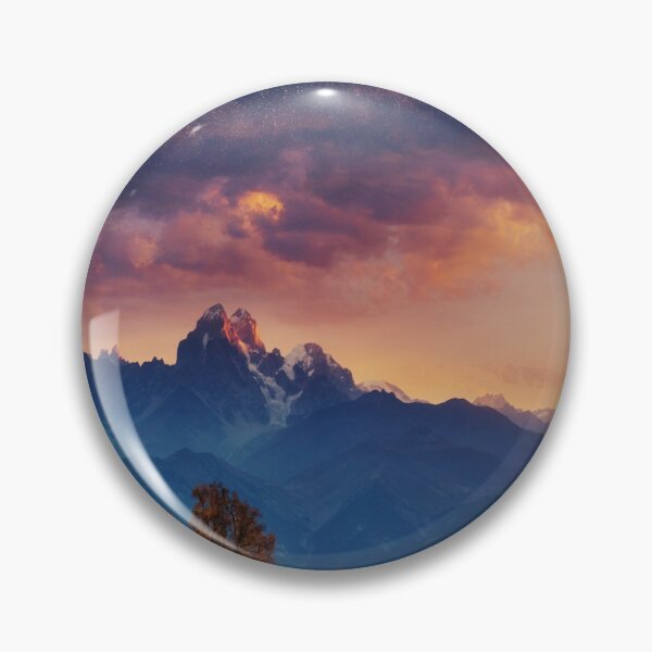 Item preview, Snow Mountain With Stars on the sky Landscape designed and sold by JTS STORE.