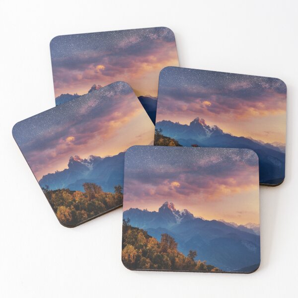 Item preview, Snow Mountain With Stars on the sky Landscape designed and sold by JTS STORE.
