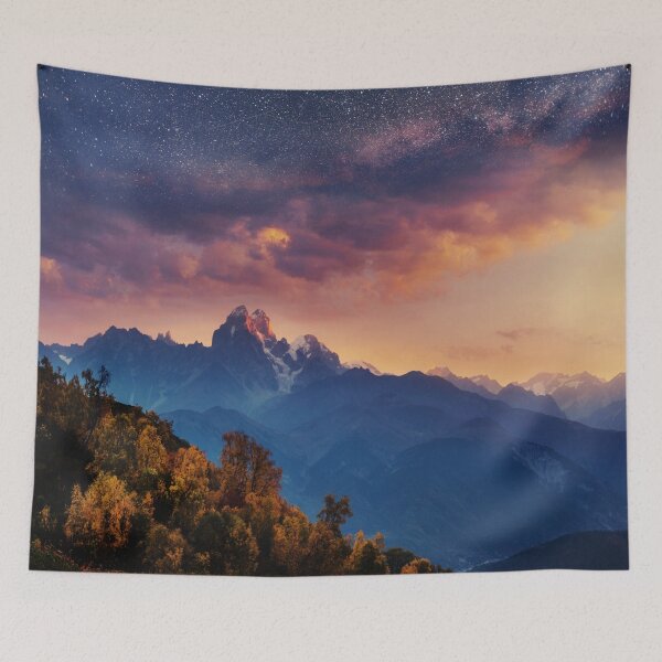 Item preview, Snow Mountain With Stars on the sky Landscape designed and sold by JTS STORE.